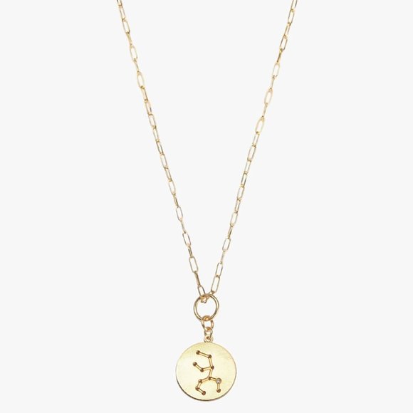 THATCH Pendant Constellation Charm GOLD Necklace AQUARIUS January Anthropologie - Picture 3 of 6